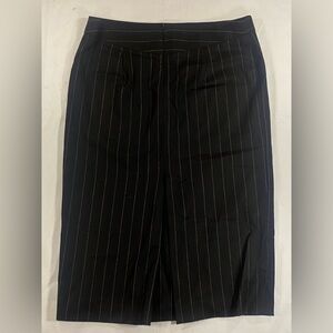 Max Mara Black Pinstripe Wool Pencil Skirt Size 6